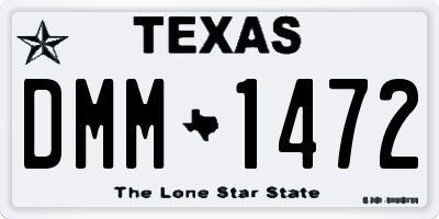 TX license plate DMM1472
