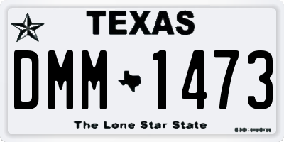 TX license plate DMM1473