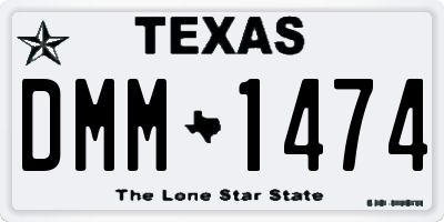 TX license plate DMM1474