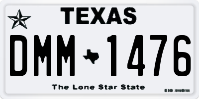 TX license plate DMM1476