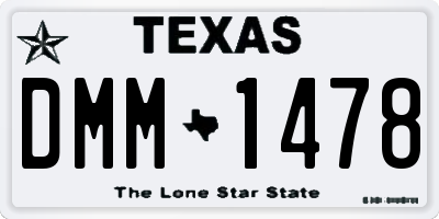TX license plate DMM1478