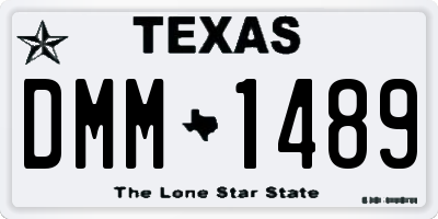 TX license plate DMM1489
