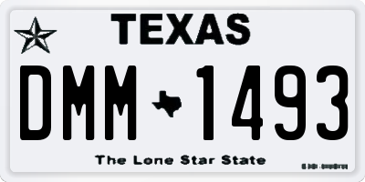 TX license plate DMM1493