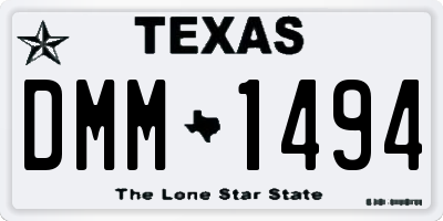 TX license plate DMM1494