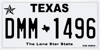 TX license plate DMM1496