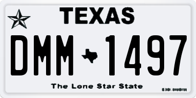 TX license plate DMM1497