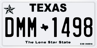 TX license plate DMM1498
