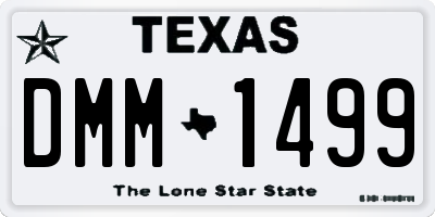 TX license plate DMM1499