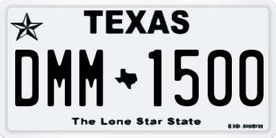 TX license plate DMM1500