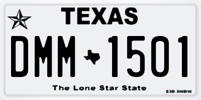 TX license plate DMM1501