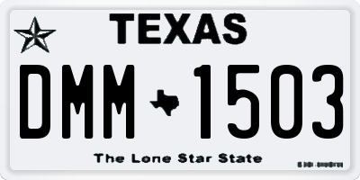 TX license plate DMM1503