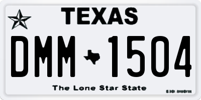 TX license plate DMM1504