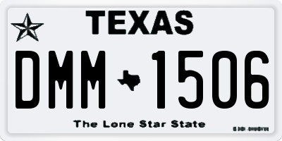TX license plate DMM1506