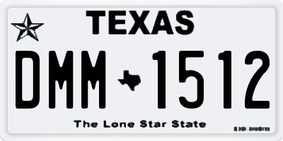 TX license plate DMM1512