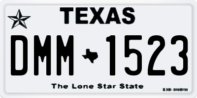 TX license plate DMM1523