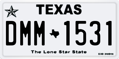 TX license plate DMM1531