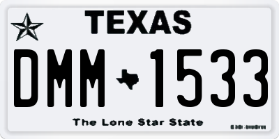 TX license plate DMM1533