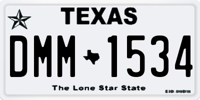 TX license plate DMM1534