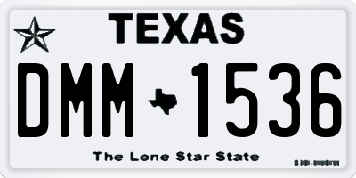 TX license plate DMM1536