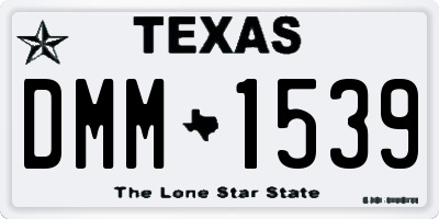 TX license plate DMM1539