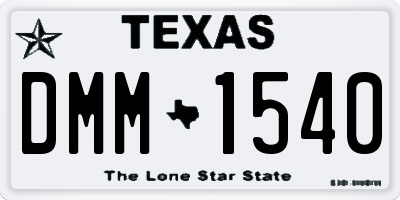 TX license plate DMM1540