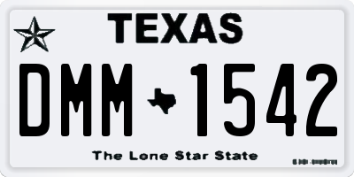 TX license plate DMM1542