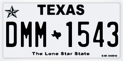TX license plate DMM1543
