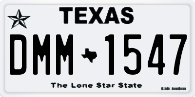 TX license plate DMM1547