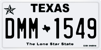 TX license plate DMM1549