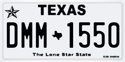 TX license plate DMM1550