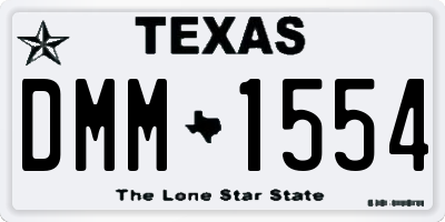 TX license plate DMM1554