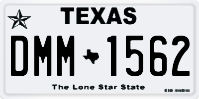 TX license plate DMM1562