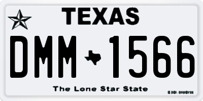 TX license plate DMM1566