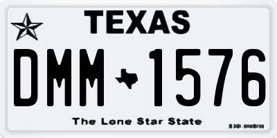 TX license plate DMM1576