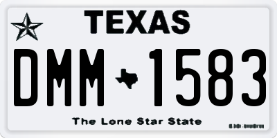 TX license plate DMM1583