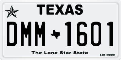 TX license plate DMM1601