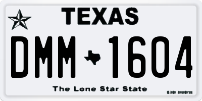 TX license plate DMM1604