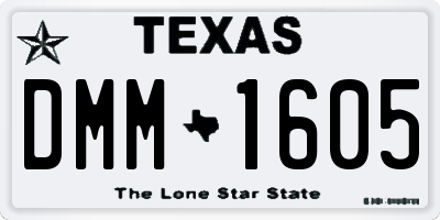 TX license plate DMM1605