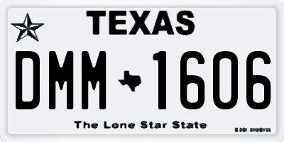 TX license plate DMM1606