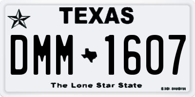TX license plate DMM1607