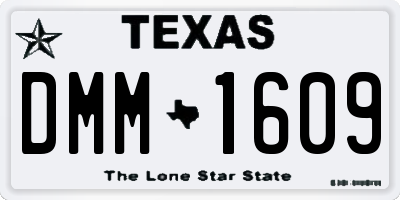 TX license plate DMM1609
