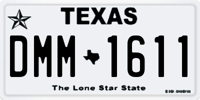 TX license plate DMM1611