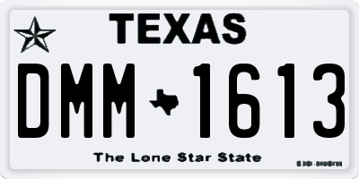 TX license plate DMM1613