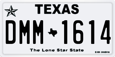 TX license plate DMM1614