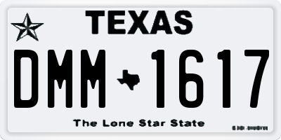 TX license plate DMM1617