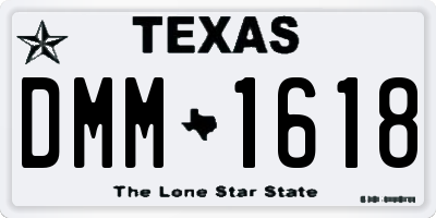 TX license plate DMM1618