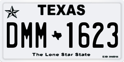 TX license plate DMM1623