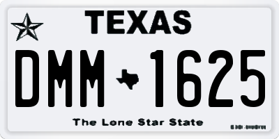 TX license plate DMM1625