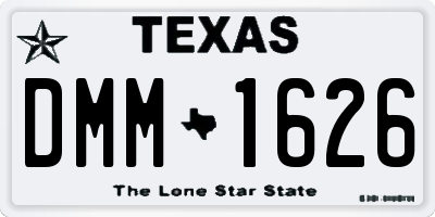 TX license plate DMM1626