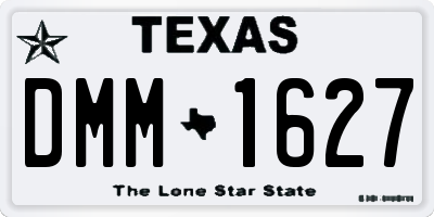 TX license plate DMM1627